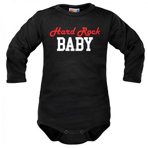 Body dlouhý rukáv Dejna Hard rock Baby - černé, vel. 74, 74 (6-9m)