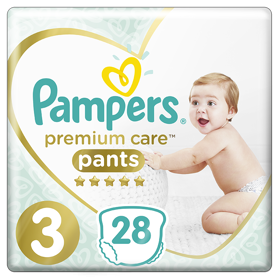 PAMPERS Premium Care Pants 3 MIDI (6-11 kg) 28 ks Carry Pack – plenkové kalhotky