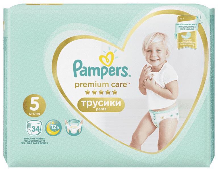 PAMPERS Premium Care Pants 5 JUNIOR (12-17 kg) 34 ks Value Pack – plenkové kalhotky