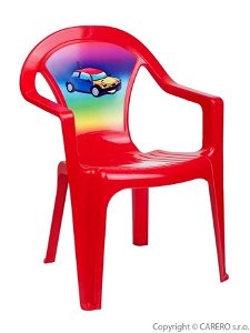 STAR PLUS Dětský zahradní nábytek - Plastová židle červená auto