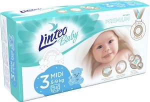 LINTEOBABY LINTEO BABY Plenky Baby Prémium MIDI (5-9 kg) 54 ks