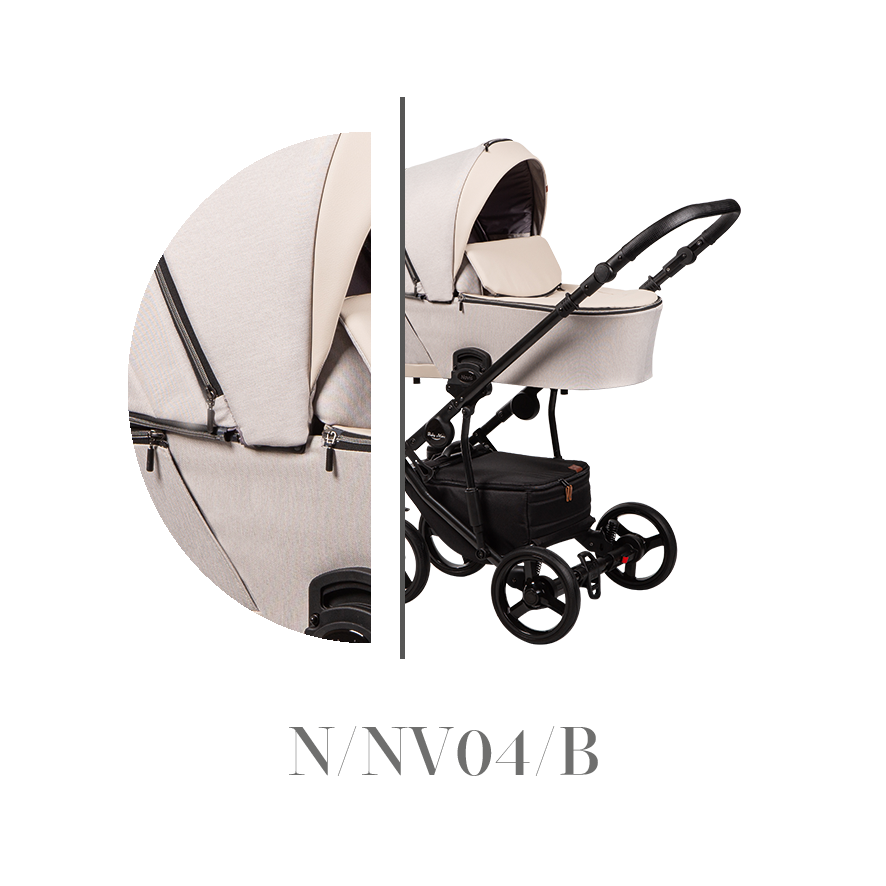 Kombinovaný kočárek Baby Merc 2v1 NOVIS 2021, černý rám N/NV04/B