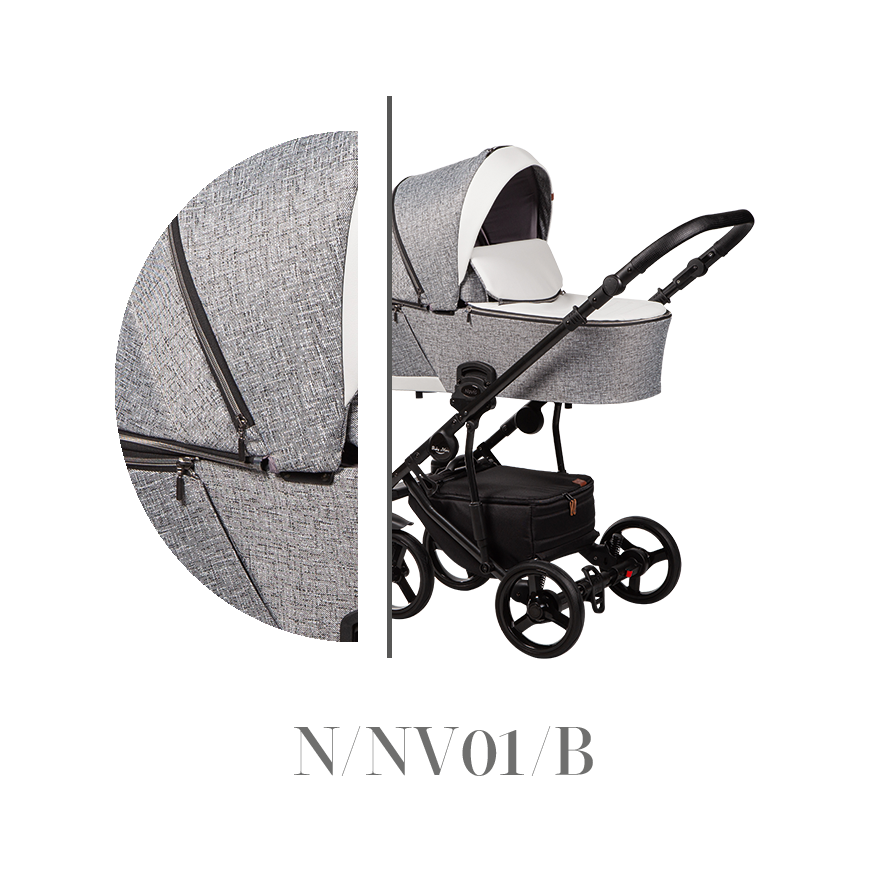 Kombinovaný kočárek Baby Merc 2v1 NOVIS 2021, černý rám N/NV01/B