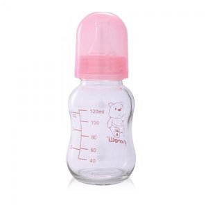 NELLYS Skleněná lahvička Lorelli pro kojené děti 120 ML PINK