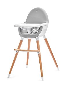 Jídelní židlička Kinderkraft FINI grey, šedá