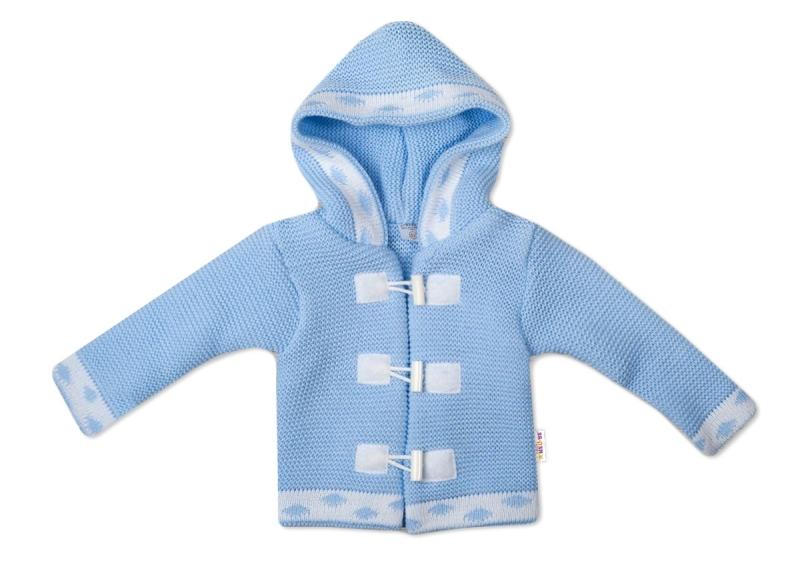 Baby Nellys Dvouvrstvá kojenecká bundička, svetřík - modrý, vel. 86, 86 (12-18m)
