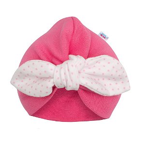 Dívčí čepička turban New Baby For Girls dots Růžová 62 (3-6m)
