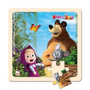 BINOEUROPE BINO Máša a medvěd puzzle s myškou 20x20 cm