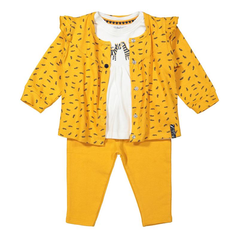 DIRKJE Set 3.d mikina + tričko + kalhoty Žlutý dívka 80