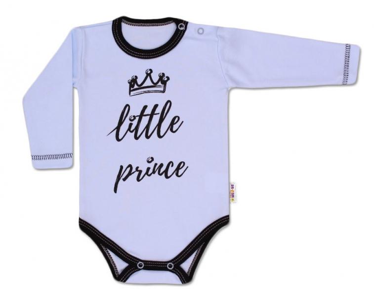 Baby Nellys Body dlouhý rukáv,  Little Prince - modré, vel. 62, 62 (2-3m)