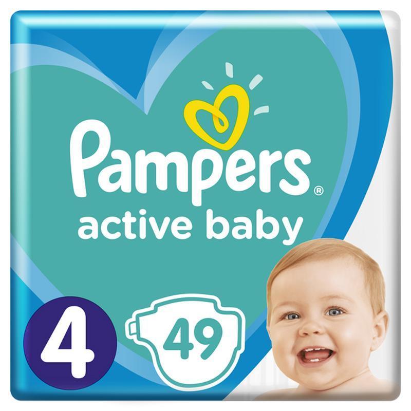 PAMPERS Active Baby jednorázové pleny vel. 4, 49 ks, 9-14 kg