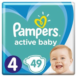 PAMPERS Active Baby jednorázové pleny vel. 4, 49 ks, 9-14 kg