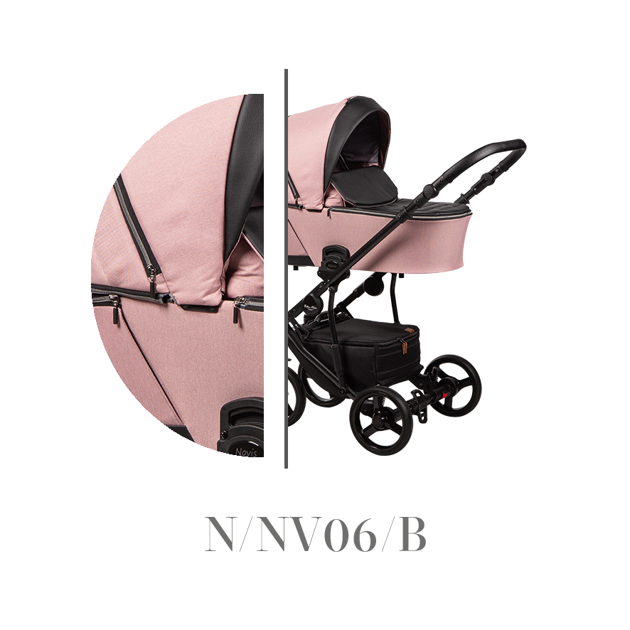 Kombinovaný kočárek Baby Merc 2v1 NOVIS 2021, černý rám N/NV06/B