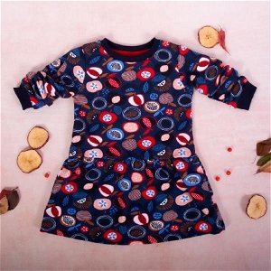 K-Baby Dívčí bavlněné šaty, Ovoce - granátové, 68 (3-6m)