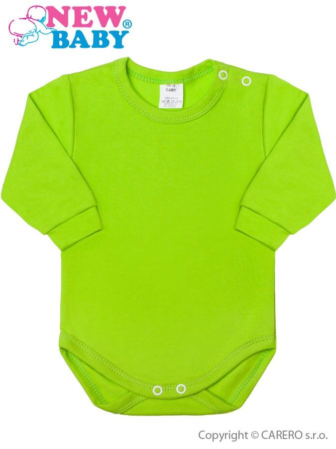 Kojenecké body s dlouhým rukávem New Baby světle zelené Zelená 68 (4-6m)