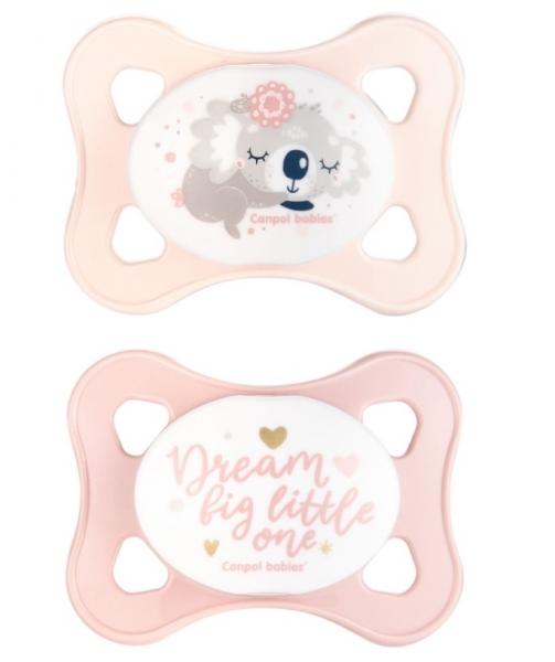 Lovi Canpol Babies Dudlíky 0-2m, Mini soother Koala - růžové