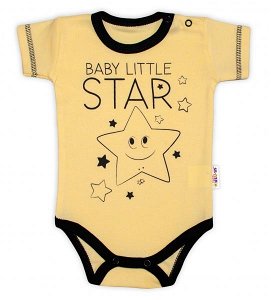 Body krátký rukáv Baby Nellys, Baby Little Star - žluté, vel. 86, 86 (12-18m)