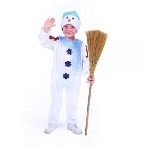 RAPPA Dětský kostým sněhulák s čepicí a modrou šálou (M)