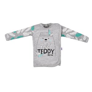 Kojenecká bavlněná košilka New Baby Wild Teddy Šedá 62 (3-6m)