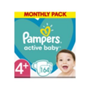 PAMPERS Active Baby 4+ (10-15 kg) 164 ks Maxi měsíční balení - jednorázové pleny