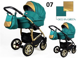 Kombinovaný kočárek Raf-Pol Baby Lux Gold Lux 2019 Ocean Green