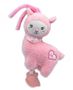 Tulilo Závěsná plyšová hračka s chrastítkem Lama 15 cm - růžová