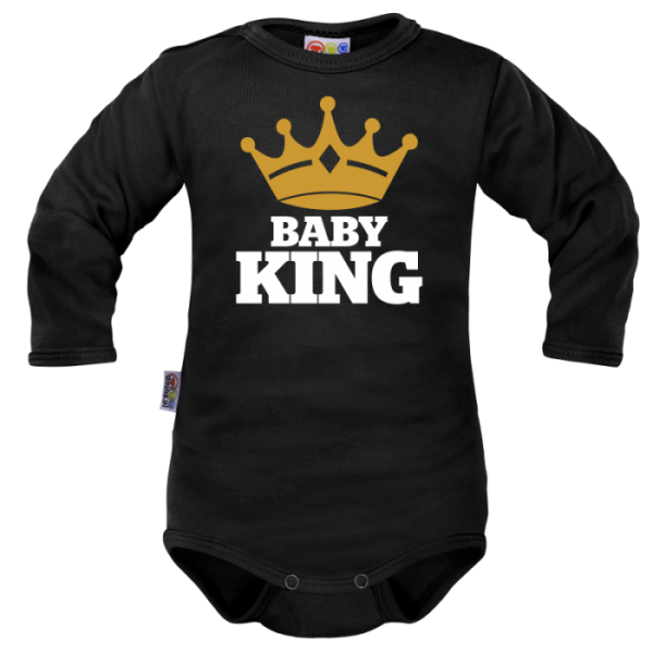 Body dlouhý rukáv Dejna Baby King - černé, 62 (2-3m)