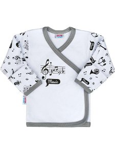 Kojenecká bavlněná košilka New Baby Music Bílá 56 (0-3m)