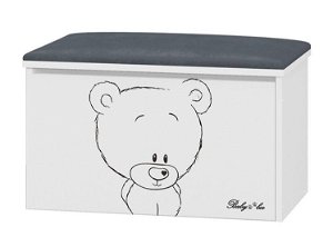 BabyBoo Čalouněné sedadlo na box na hračky - šedé