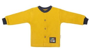 Mamatti Novorozenecká bavlněná košilka, kabátek, Hero - hořčicová, 50 (0-1m)