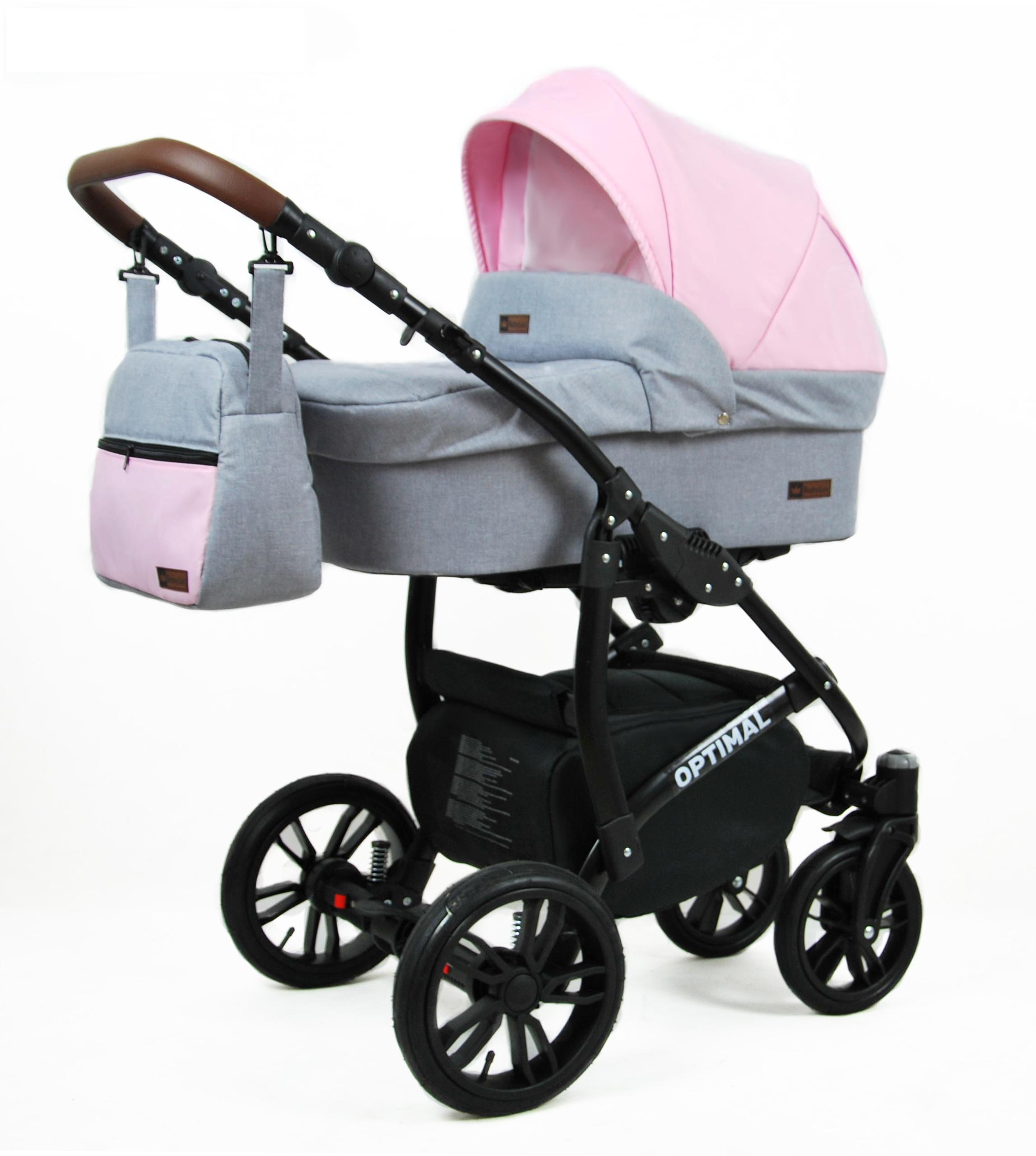 Kombinovaný kočárek Raf-Pol Baby Lux Optimal 2019 Light Pink