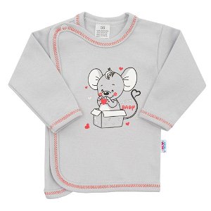 Kojenecká košilka New Baby Mouse šedá Šedá 68 (4-6m)