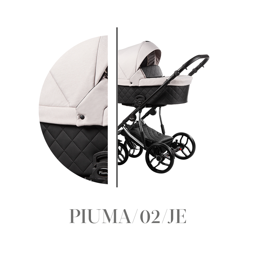 Kombinovaný kočárek Baby Merc 2v1 PIUMA LIMITED 2021, stříbrný rám PIUMA/02/JE