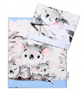 2-dílné bavlněné povlečení Baby Nellys - Medvídek Koala - modrý, roz. 135 x 100 cm, 135x100
