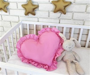 Baby Nellys Dekorační oboustranný polštářek - Srdce, 45  x 40 cm - růžové