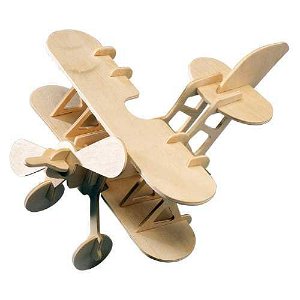 Woodcraft construction kit Woodcraft Dřevěné 3D puzzle letadlo dvojplošník