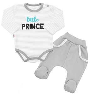 2-dílná bavlněná souprava New Baby Little Prince Šedá 86 (12-18m)