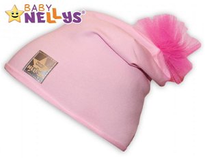 Bavlněná čepička Tutu květinka Baby Nellys ® - sv. růžová, 48-52, 104 (3-4r)