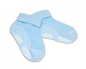 Kojenecké ponožky, 0-12 m, Risocks protiskluzové - sv. modré, 56-80 (0-12m)
