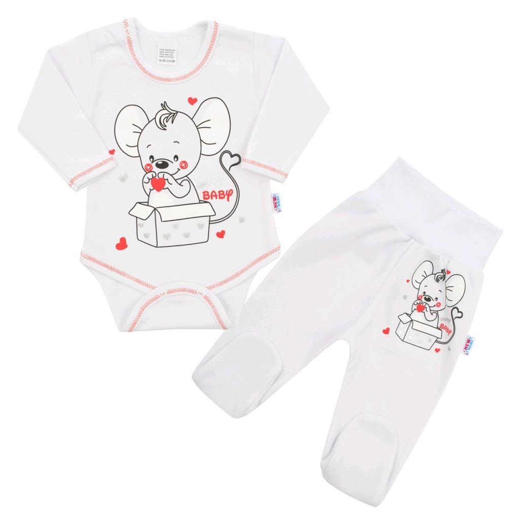 Kojenecká soupravička New Baby Mouse bílá Bílá 86 (12-18m)