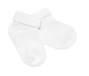 Kojenecké ponožky Risocks protiskluzové - bílé, 12 - 24 měsíců, 80-92 (12-24m)