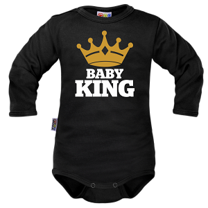 Body dlouhý rukáv Dejna Baby King - černé, vel. 68, 68 (3-6m)