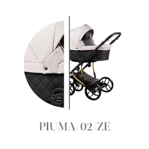 Kombinovaný kočárek Baby Merc 2v1 PIUMA LIMITED 2021, zlatý rám PIUMA/02/ZE
