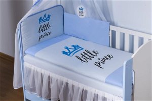 Baby Nellys 4-dílná sada mantinel s povlečením Little Prince + nebesa, modrá, 120x90