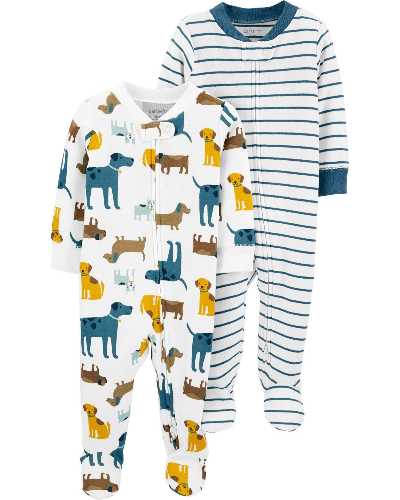 CARTERS CARTER'S Overal na zip Sleep&Plays Dogs and Stripes chlapec LBB 2ks PRE, vel. 46
