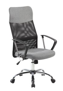 Kancelářská otočná židle ModernHome s vysokým opěradlem šedá