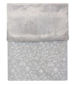 Emitex celoroční deka MIMI světle šedá, stříbrné květy/velvet světle šedý
