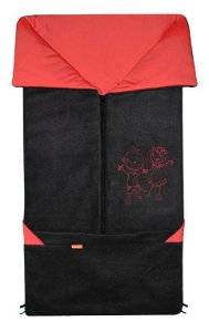 Emitex fusak 2v1 FANDA fleece/bavlna, černý/červená