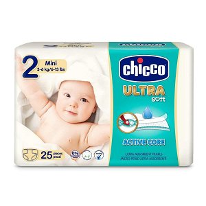 CHICCO Pleny jednorázové Ultra Soft Mini (3-6 kg) 25 ks