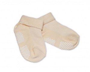 Kojenecké ponožky Risocks protiskluzové - béžové, 12-24 m, 80-92 (12-24m)